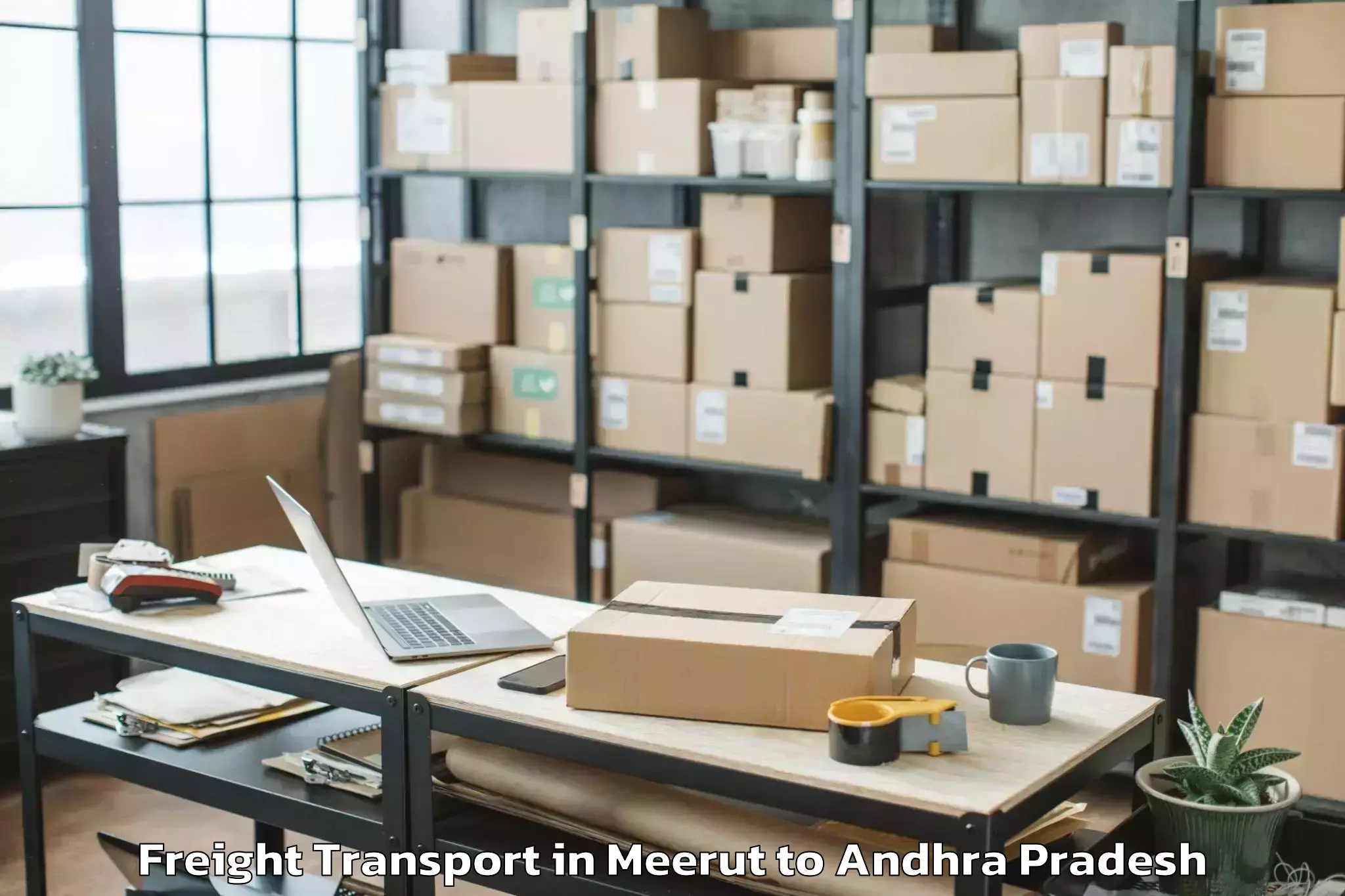 Affordable Meerut to Jarugumalli Freight Transport